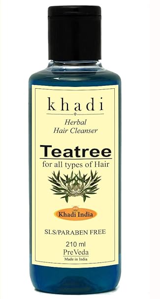 PreVeda Khadi Tea Tree Shampoo Natural & Herbal Best Hair Fall Organic Shampoo Sls & Paraben Free 210 ml