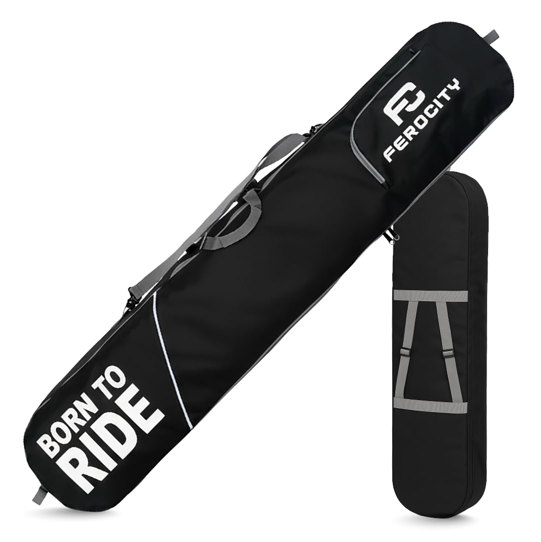 Borsa da snowboard di alta qualità, 170 cm, per snowboard, robusta, per esterni, con vano portaoggetti, impermeabile, tessuto in poliestere 600D, con PVC impregnato, unisex, colore nero, Born to Ride