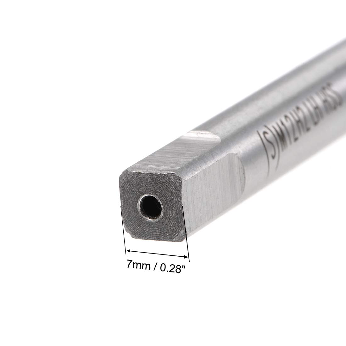 sourcing map Taraud Machine Métrique Gauche Filetage M12 Pas 1.75 H2 4 Flûtes Acier Rapide