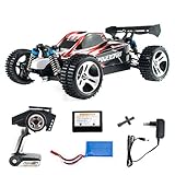 Reichweite: bis zu 100 Meter efaso WL Toys A959 - schneller RC Buggy - 50 km/h schnell, wendig, voll digital proportional - 2.4 GHz RC Auto mit Allradantrieb - Maßstab 1:18, hoher Fun Faktor