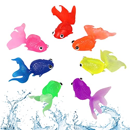 Faux Poisson Rouge 7 Pcs Artificielle Poisson Rouge Minuscule Faux Poisson Simulation Poisson Rouge Aquarium Décoration Poisson Rouge pour Enfants Bain Jouet Chat Jouet Fish Tank Paysage Ornement Cover