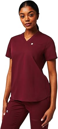 Fabletics Womens Vital 1-Pocket Scrub Top - MotionTech, Wrinkle-Resist, Chest Pocket, Anti-Shrink, Semi-Slim Fit