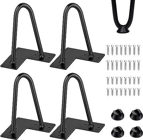 4 patas de horquilla para el pelo, patas de mesa para manualidades, patas de muebles para escritorio y mesa de comedor, con protector de suelo y 32 tornillos (20 cm, 2 puntos)