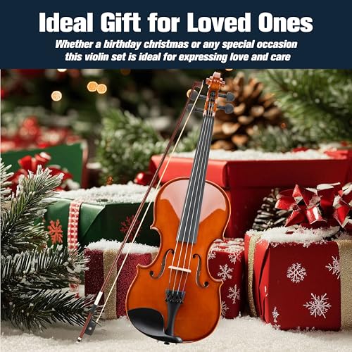 image for Mendini By Cecilio Violin 4/4 Full Size For Beginners - Fiddle Solidwo
