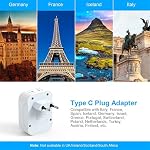 [2-Pack ] Adaptateur de prise de voyage européen, Adapteur de prise du Canada à l'Europe 2 AC Sorties 4 USB Ports(2 USB C), 6 en 1 Prise de courant internationale pour le Canada vers la majeure partie de l'Europe Portugal Espagne France