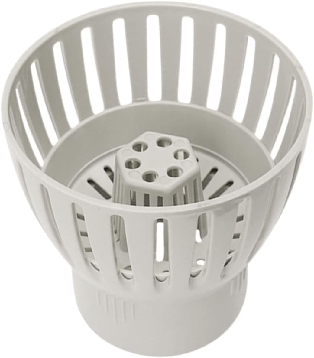 Fish Pond Filter Accessory Drainage Outlet Debris Basket PVC Beige