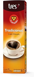 3 corações cápsula café filtrado tres - 10 unidades