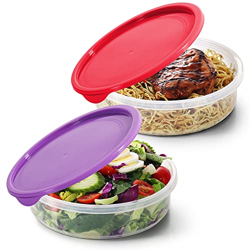 Zilpoo 2 Pack – 1 Compartment Meal Prep Container With Lid, Reusable Plastic Food Storage Box, Microwavable Adult Round Lunch Salad Bowls Bpa Free, 33.81 Oz. #TOP24