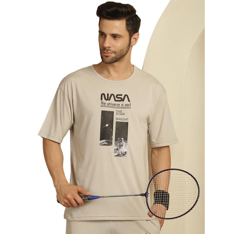 Image of Mack Jonney Printed Round Neck Cotton Oversize Half sleeves Co-ord set Tracksuit For Men-P-MACK52845