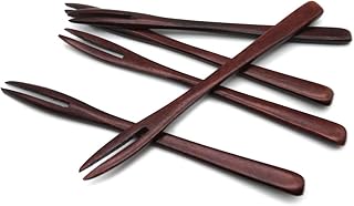 5 Pack Wooden Forks for eating Desserts, Chips, Snacks, Cereal, Salad, Fruit, Eco-friendly Japanese Wood Salad Dinner Fork Tableware Dinnerware for Kids Adult