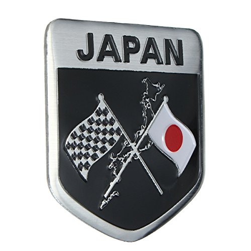Autoe Japanese Flag Car Stickers And Decals 3D Japan Stickers Logo Car Styling Full Body Emblem Badge Auto Accessories Car-Styling For Cars (Shield Shape) #TOP1