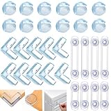 Nifogo Kantenschutz Eckenschutz 30 Stückfür Kinder-Sicherheitsset mit 8 Kindersicherung Schrank , Eckenschutz für Möbel, Transparent, Extra Dick, Weich, Geruchsneutral