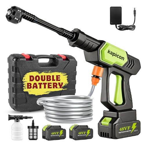 Image of Kapicon KP-GBPW Cordless Pressure Washer 48V 12000mAh | 80 Bar Portable Car Washer | Rechargeable Battery High Pressure Cleaner with Spray Gun for Car, Bike & Home Cleaning