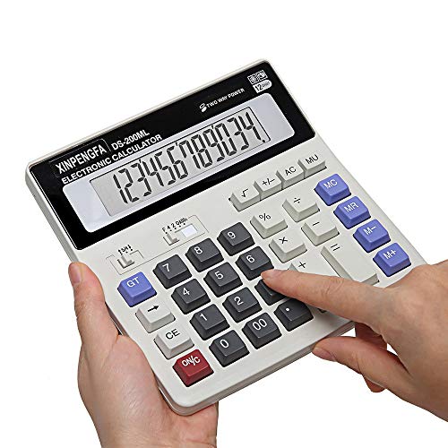 XINPENGFA Desktop Office Calculator 12 Digit Display and Big Button, Basic Business Calculator