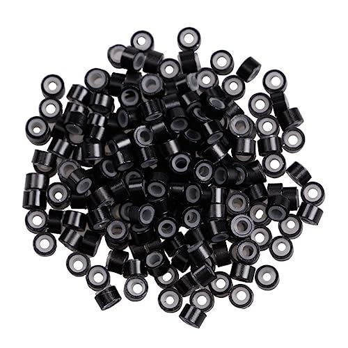 NOLITOY 500Pcs Black Silicone Hair Filigree Tube Hair Accessory for Braiding Dread Locks Easy to Use Bendable Hair Decoration Tool