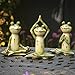 Bits and Pieces - Set of Three (3) Delightful Frog Statues - Durable Hand Painted Poly Resin Outdoor Sculptures - Each Frog Positioned in a Classic Yoga Pose - Home and Garden Décor