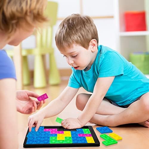 FRIUSATE Games for 3-4-5-6 Year Old Girl Boy, Pop Puzzle Toy for Age 4-5-6-7-8 Year Old Boy Girl Birthday Gift, Anti Stress Relief Sensory Squeeze Toy Puzzle board games Party Favors for Kids Adults