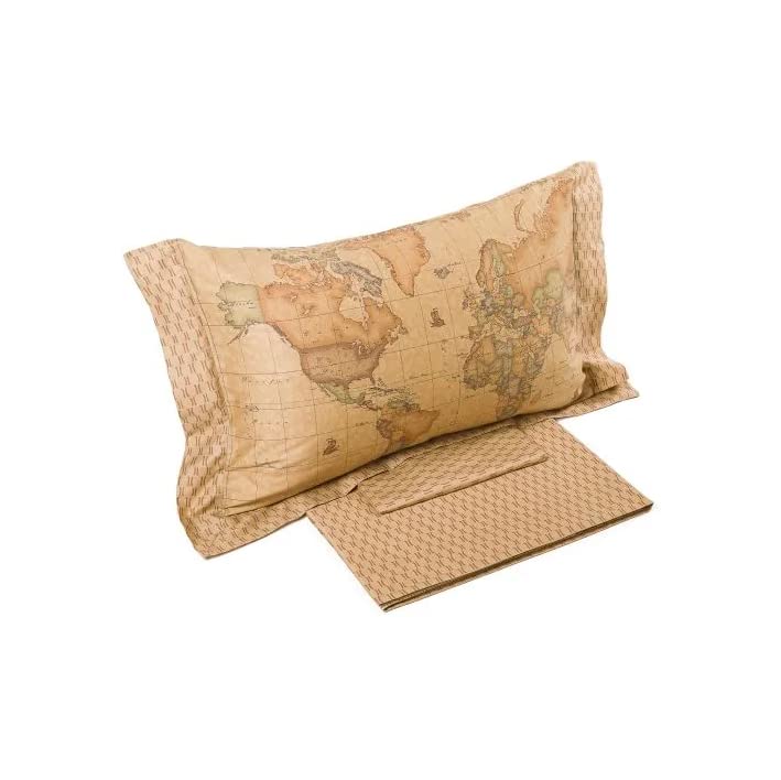 Caleffi Alviero Martini 1 Classe Geo Classic Completo Lenzuola Matrimoniale in Raso di Cotone