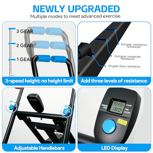 WUDLEP Stair Stepper Exercise Stepper Machine, 3 Level Resistance Foldable Stair Climber, Adjustable Handlebar & Pedals Vertical Stairmaster Exercise Fitness Equipment for Home Use Gym Workout - Image 5