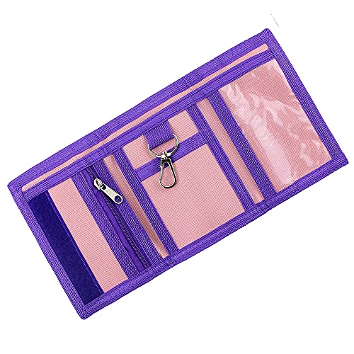 NEICY Trifold Canvas Outdoor Wallet for Kids, Cartoon Sport Wallets with Zippered Pocket, Christmas Gifts for Girls and Women (Unicorn 02)4