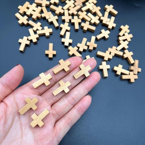 Miniatura 4 de Jzk 50x Pequeñas Cruces De Madera Para Bisutería, Con Orificio, Mini Madera Encanto Cuenta Cruzada Colgante Cruz Dije Para Hacer Collares Llaveros, Accesorios Diy Para Favores Fiesta Bautizo Comunion