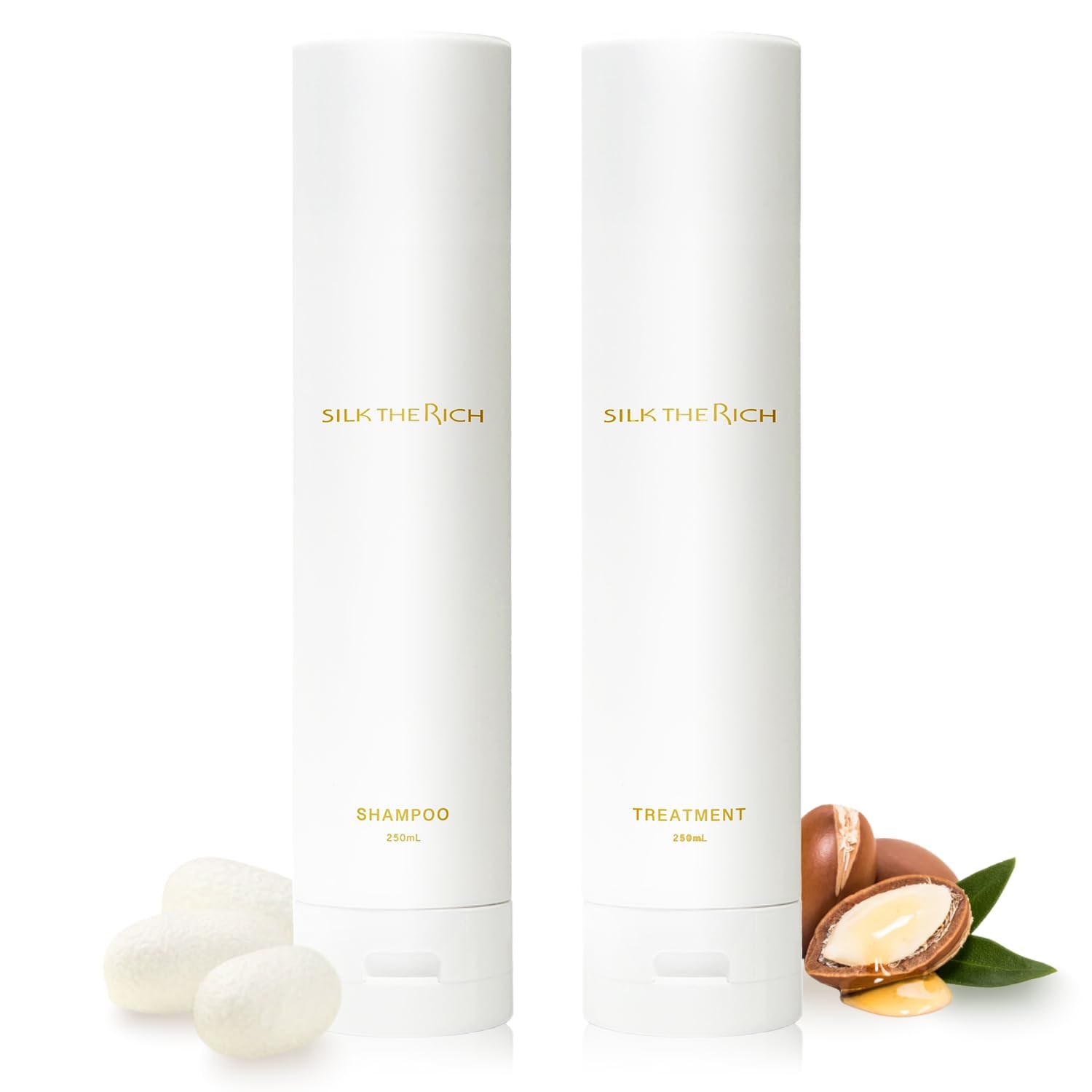 SILK THE RICH Shampoo & Conditioner Set, Hydrating & Moisturizing for Dry, Damaged, Color-Treated Hair, Paraben & Sulfate Free, Clean Hair Shampoo &