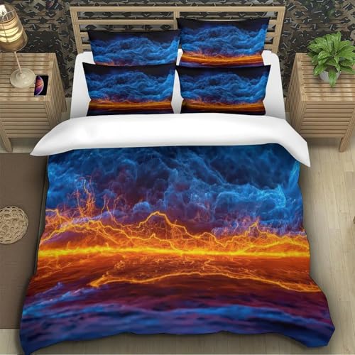 Linge de lit orage électrique imprimé 3D pour transformer votre chambre
