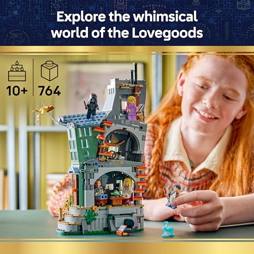 LEGO Harry Potter Luna Lovegood's House Toy - DIY Miniature Model Kit w/a Light Brick & 5 Minifigures - Bedroom Decor Idea - Gift for 10+ Year Old Girls, Boys & Fans - 76467