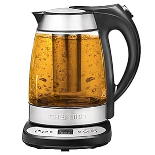 Chefman Electric Glass Digital Tea Kettle with FREE Tea Infuser,360
