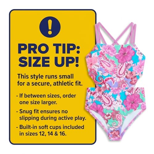 Image of Kanu Surf Girls' Beach Girl Sport Cut-Out One Piece Swimsuit