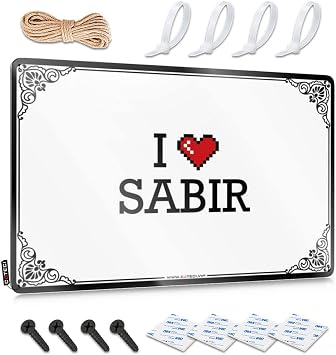 Boys Bedroom Accessories I Love Sabir Tin Sign Posters for Boys Room Stuff for Teens Color Colour, Size 20X30CM