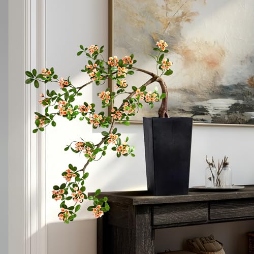 3ft Artificial Bonsai Tree Large Fake Bonsai Tree with Pot Artificial Cherry Blossom Tree Indoor Sakura Faux Bonsai for Entryway Living Room Home Office Japanese Decor (Yellow) — view 6