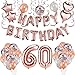 Produktbild HOWAF Rose Gold 60. Geburtstag deko f¨¹r Frau und Mnn, 59 St¨¹ck Happy Birthday Girlande Banner Luftballons Set Helium Folie Herz Ballon f¨¹r 60 Geburtstag Dekoration