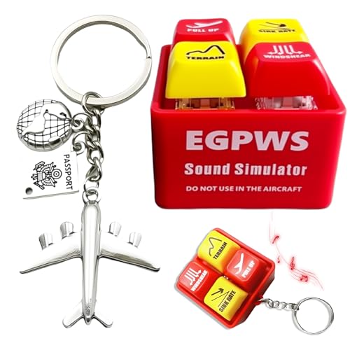 TaimeiMao Pilot & Crew Porte-clés d'alerte Egpws Simulateur de son d'avertissement personnalisé, porte-clés d'urgence, cadeau de voyageur, cadeau pour les fans d'aviation