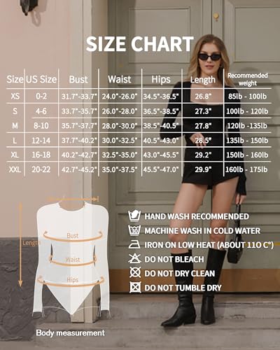 Image of Mangopop Women' Long Sleeve Ribbed Bodysuit Jumpsuits