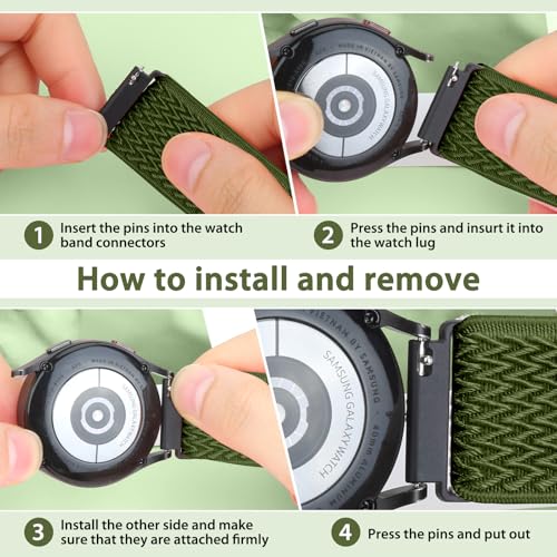 quick release watch band - choice of width -18mm 19mm 20mm 22mm 24mm watch bands solo loop adjustable elastic nylon watch straps replacement wristband for men women