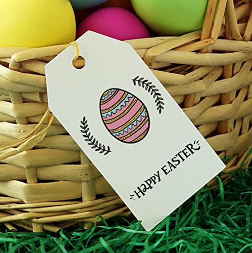 Happy Easter Clear Stamps For Card Making And Paper Craft, Easter Eggs Leaves Branch Words Clear Rubber Stamps For Holiday Card Making Decoration And Diy Scrapbooking #TOP4