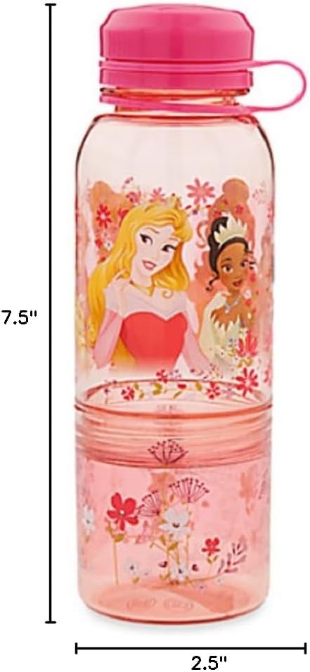 Disney Store Princess Plastic Snack Drink Water Bottle New 2016