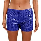 Pantalones Cortos Mujer Lentejuelas Disfraces Carnaval - Ropa Mujer Fiesta Chic Calle, Shorts Slim Fit Elegante, Pants Fiesta Carnaval Conciertos Festivales Nochevieja Azul Real L