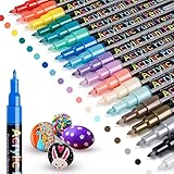 Acrylstifte für Steine Bemalen, DAPAWIN 18 Farben Acrylmarker Wasserfest Stifte Schnelltrocknend, 0.7mm Acrylstifte für Leinwand, Holz, Glas, Papier, Keramik, Erwachsene Kinder Geschenke Basteln