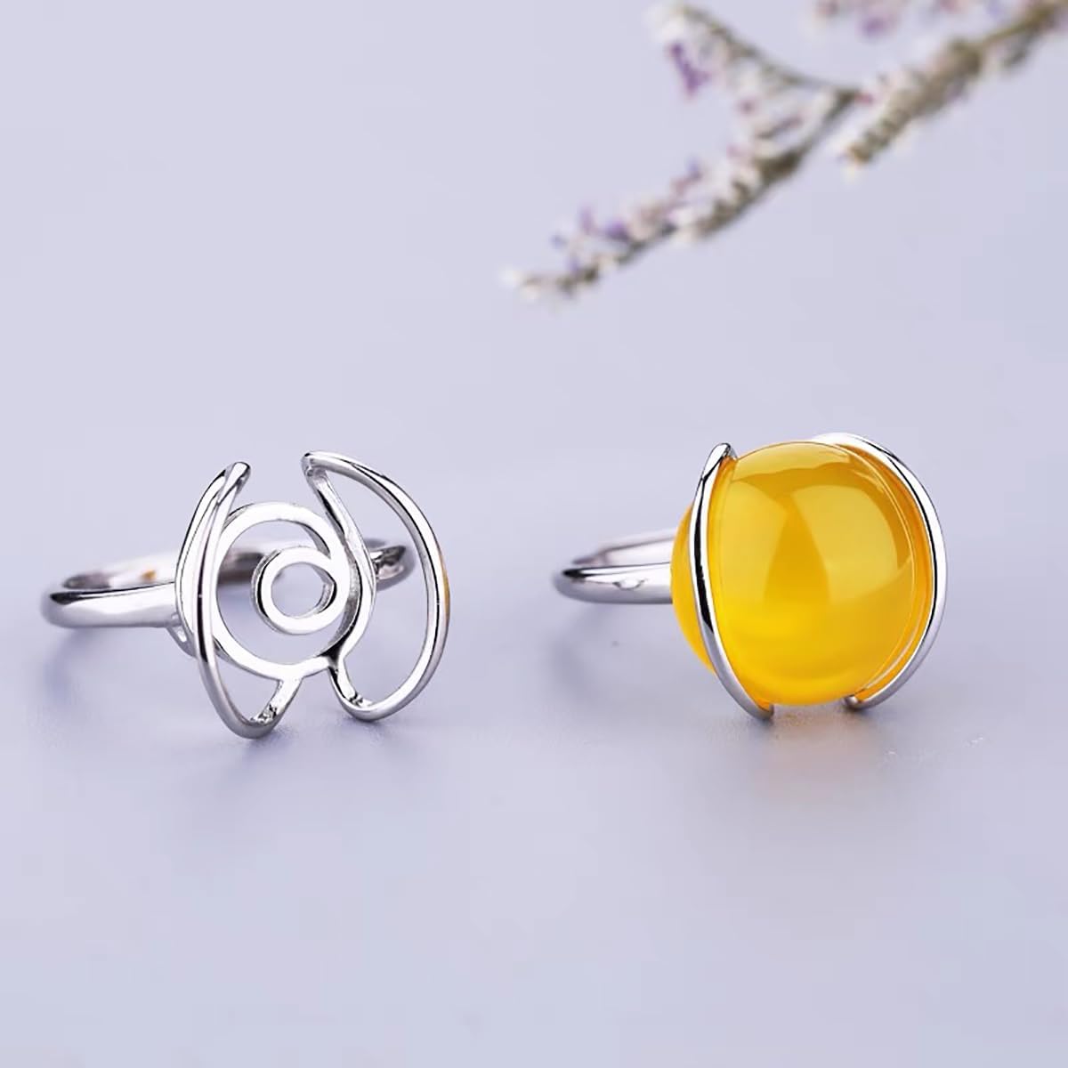 925 Sterling Silver Adjustable Ring Blank Base for Cabochons Stone Settings Handmade Ring Making DIY Jewelry Findings