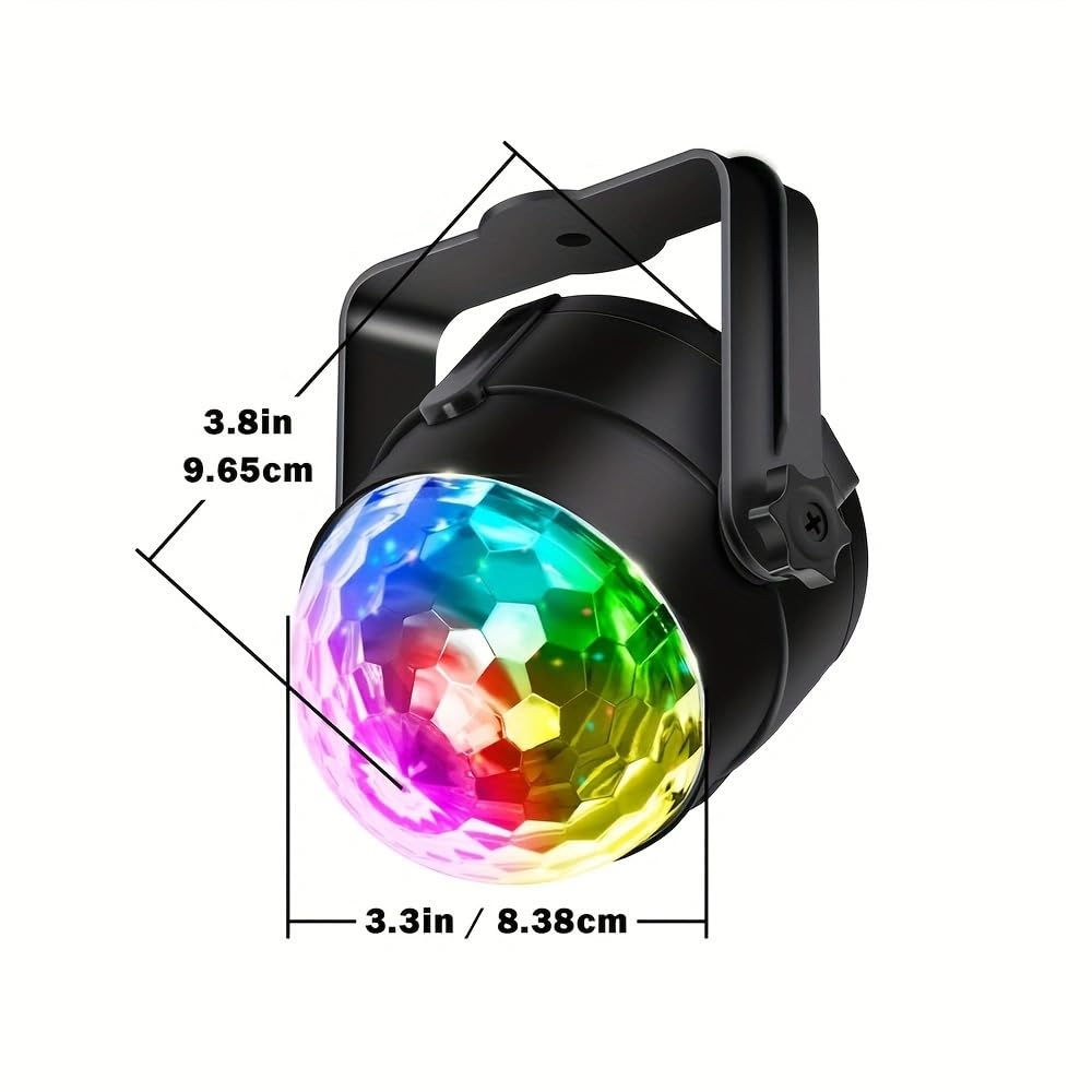 Kit de fête disco lumineux 2 pièces, boule disco avec télécommande, lumières stroboscopiques DJ, convient pour les guirlandes lumineuses de mariage, les décorations KTV/Halloween/Noël.