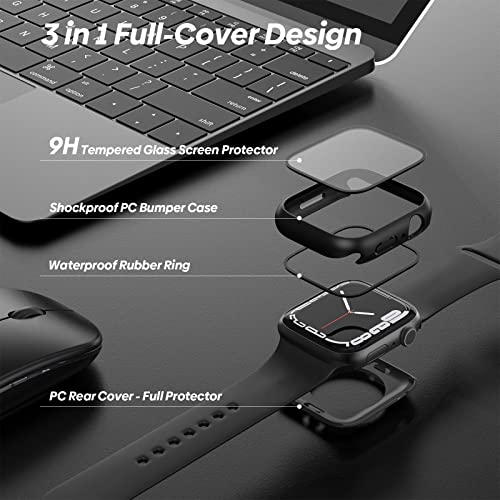 Yolovie (2 in 1 Waterproof Compatible for Apple Watch Screen Protector Case Series 9/8/7 41mm Accessories - Image 2
