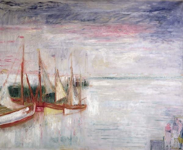 Peinture murale le port d'Ostende : l'évasion marine dans votre décoration de salon