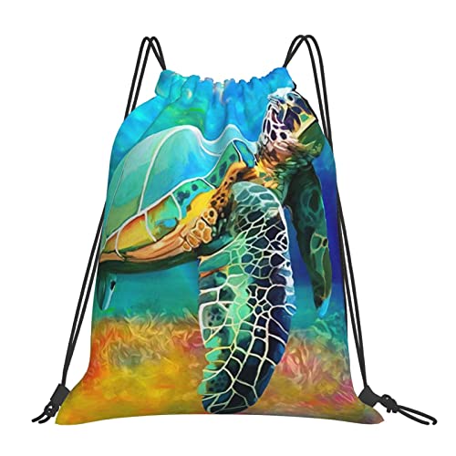 Fupzfem Turtle Drawstring Backpack For Men Women Sport Gym Yoga Travel Cinch String Bag Casual Sack Water Resistant #TOP29