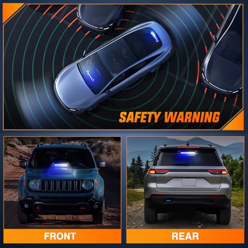 Image of Nilight 12LED Traffic Advisor Strobe Light Bar Blue White Hazard Safety | Emergency Warning Dash Front /Rear Windshield Flashing Lights for Cars Trucks Police Firefighter Plow Construction Vehicles