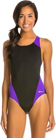 Black/Magenta Basic Panel Performance One-Piece by Dolfin Swimwear