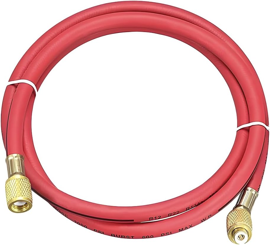 Zpana Car AC Refrigerant Charging Hose, R134A R22 3.28Ft Length 500PSI Vehicle HVAC Tube with 1/4'' SAE Flare, Air Conditioner Refrigeration Gauge Hose, Universal Automotive Accessoriess (Blue)