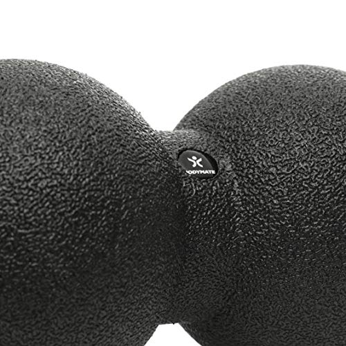 BODYMATE Großer Faszien-DUO-Ball Schwarz, Selbstmassage-Ball für Faszientraining, Durchmesser 12cm Länge 24cm 4