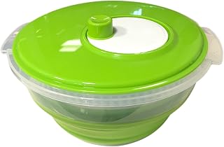 Spintastic Salad Spinner, Folding Salad Salad Dryer, Home Manual Salad | Portable Foldable Design, Manual Wash and Dry Bowl, Lid Storage Container, for Home Kitchen Leafy Vegetable Grapes